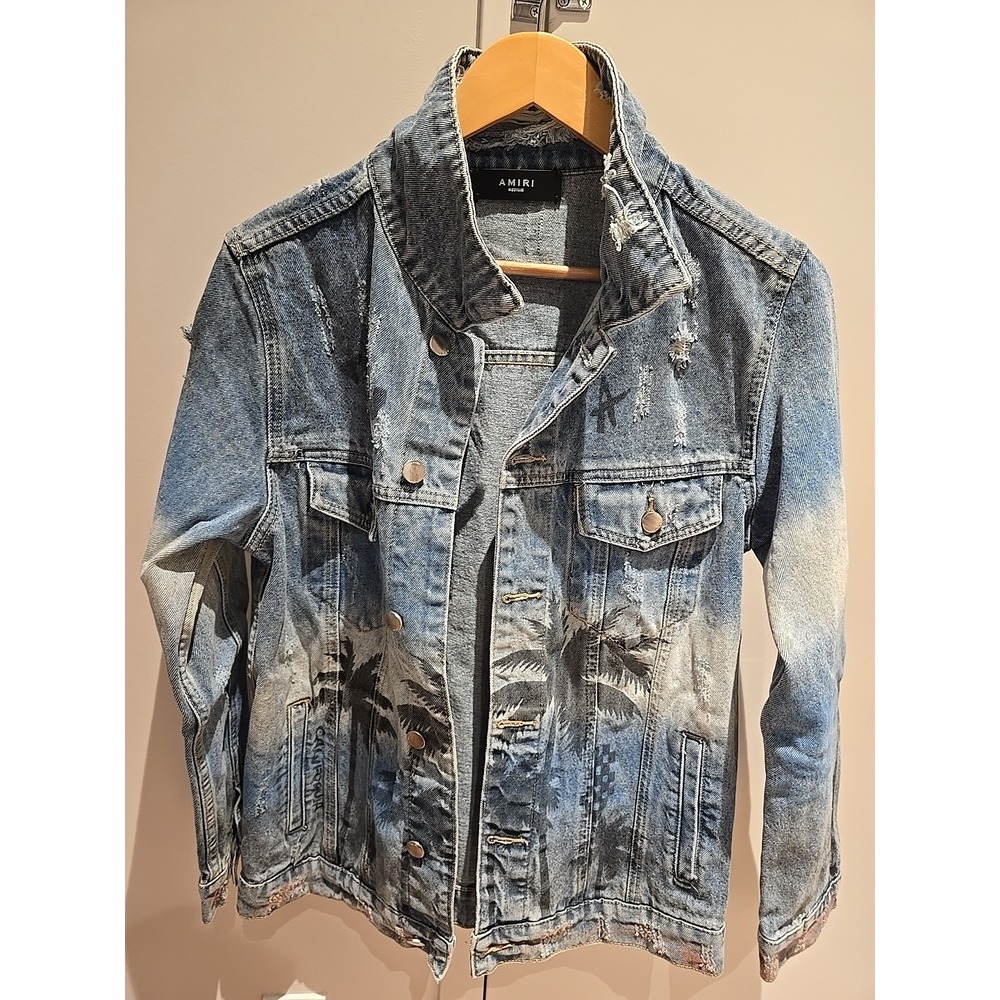 AMIRI Denim CA City Graphic‎ Print Jacket Unisex size M - MSRP 1400